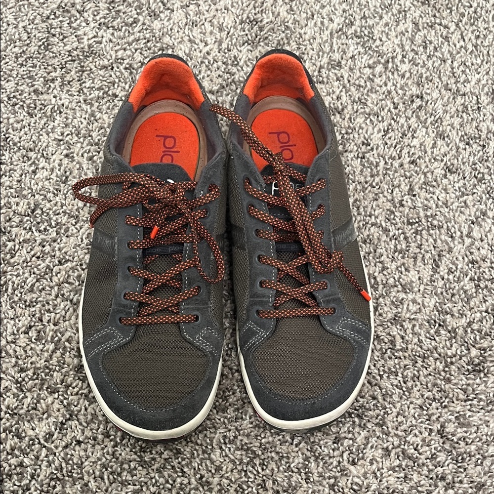 PLAE Prospect Unisex Charcoal and Orange Sneakers